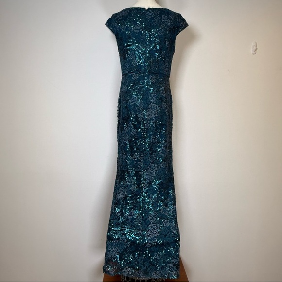 Alex Evenings Embroidered Lace And Sequins Cap Sleeve Gown Women’s Size 6 Petite - Picture 7 of 16